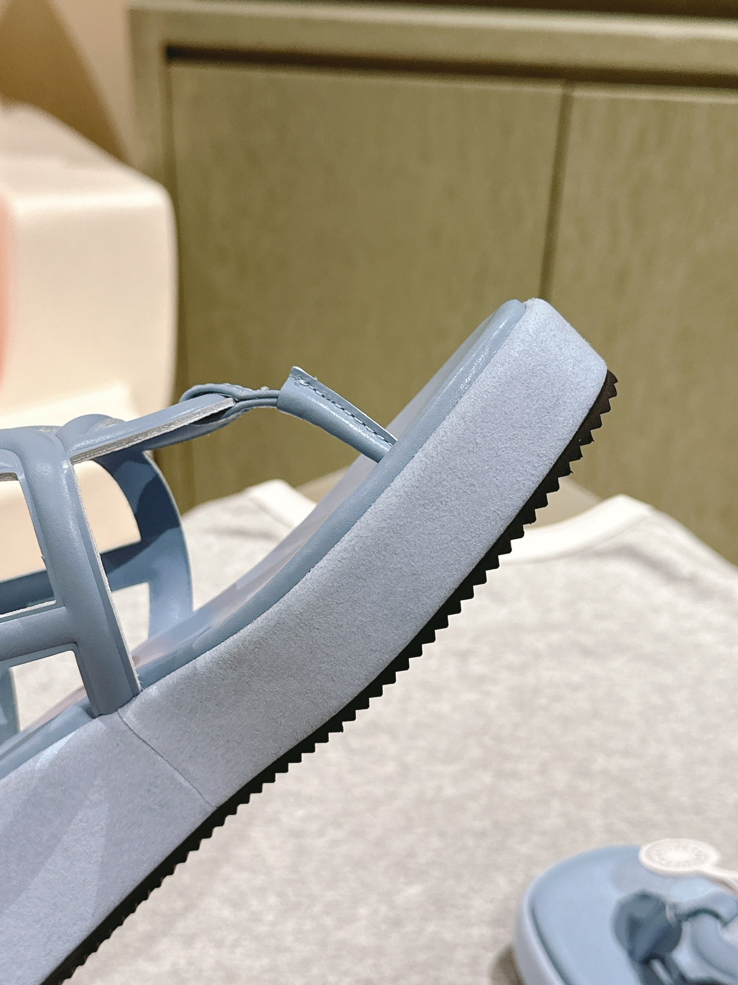 HM  Gipsy  Sandals 50mm Light Blue Sheepskin 484754