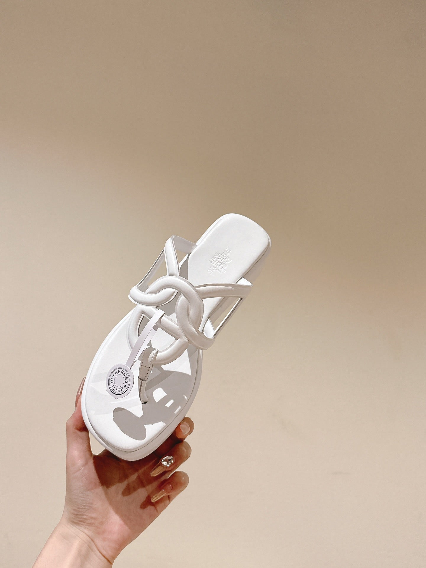 HM  Gipsy  Sandals 50mm White Sheepskin 484756