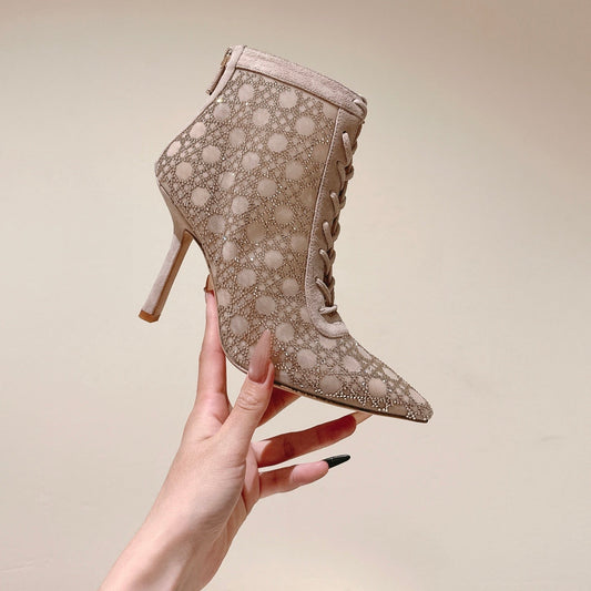 CD Capture  Ankle Boot  85mm Beige  Mesh & Suede 483090