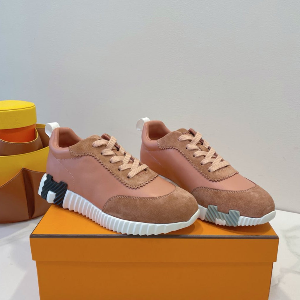 HM Bouncing sneaker Burnt Sienna Brown Calfskin and Suede 212291