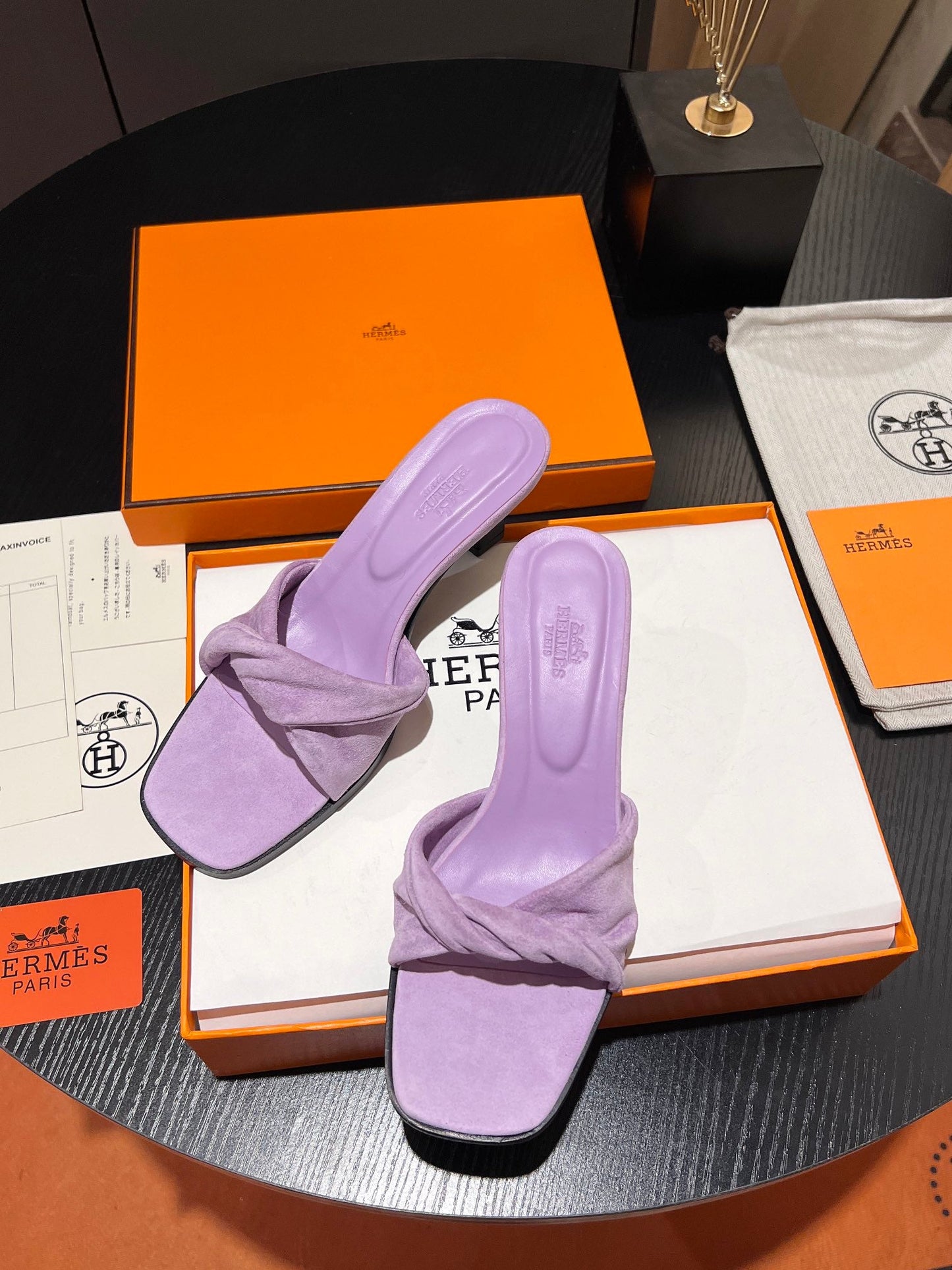 HM Giny Sandal 5.5 Light Pink Suede Calfskin 680060
