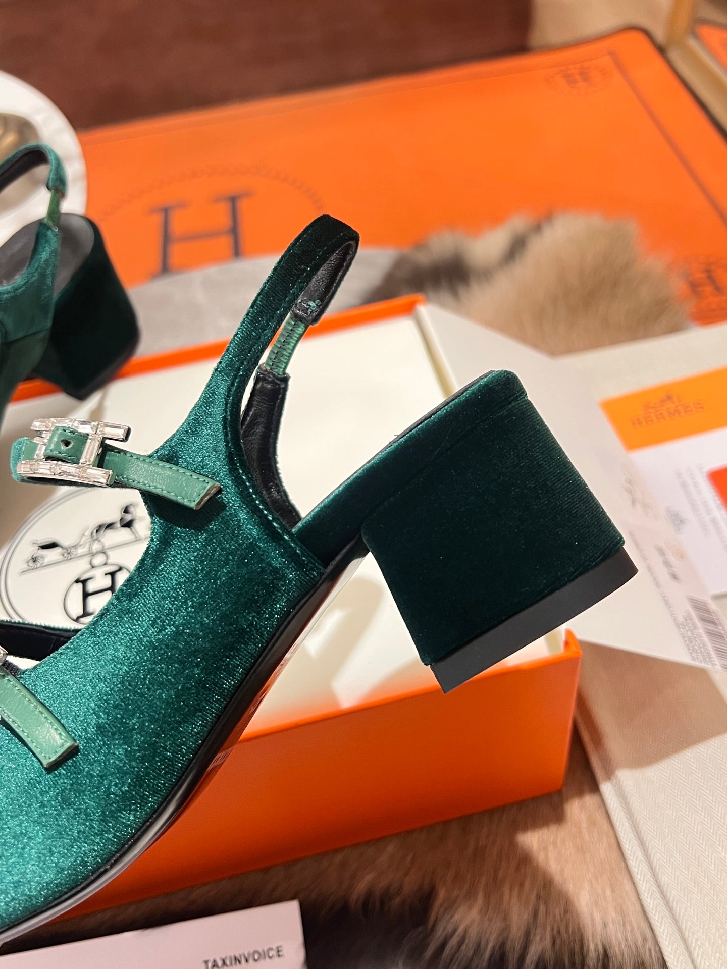 HM Jackie 50 Pump Teal Green Velvet 680232