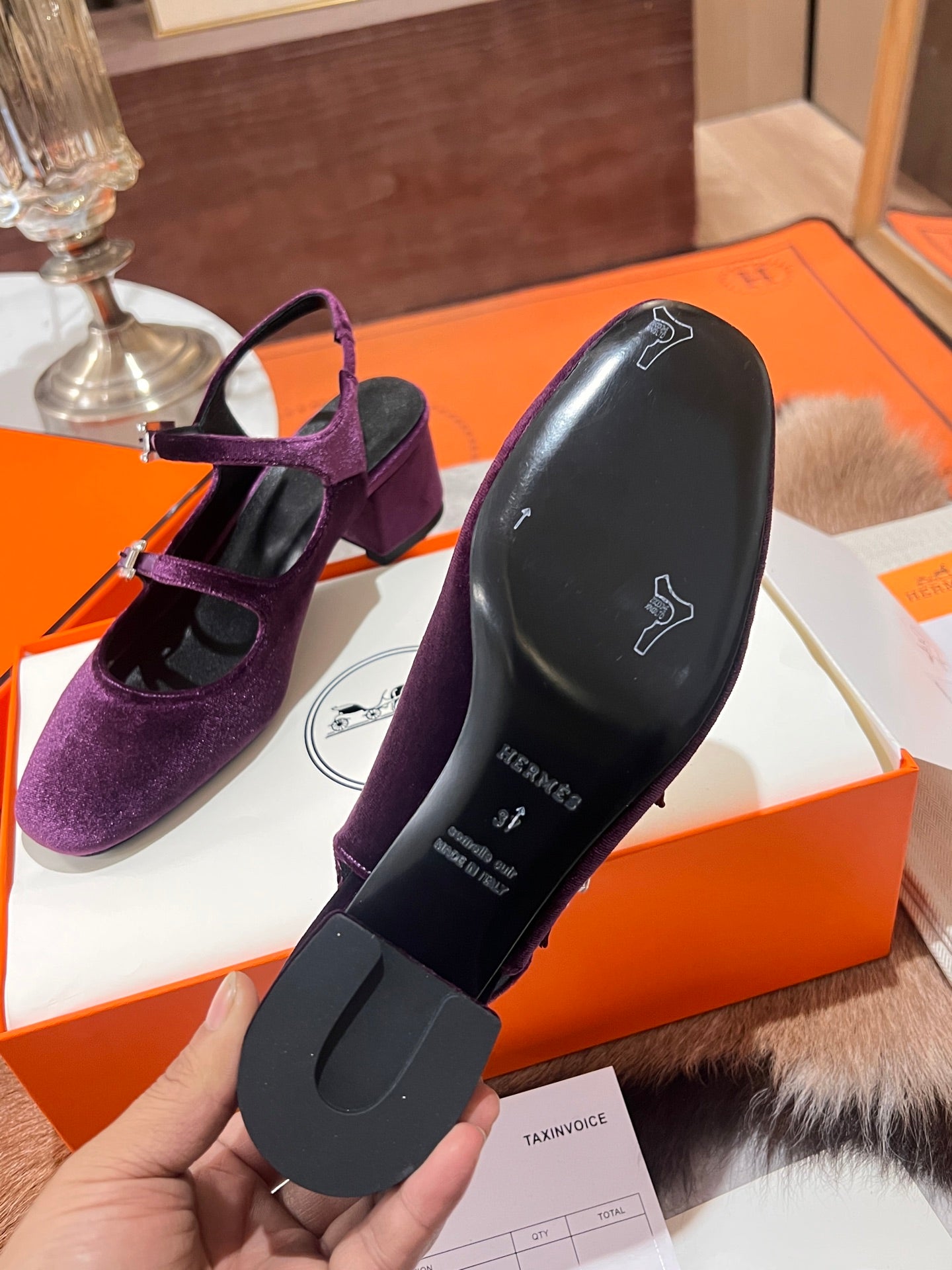 HM Jackie 50 Pump Purple Velvet 680228