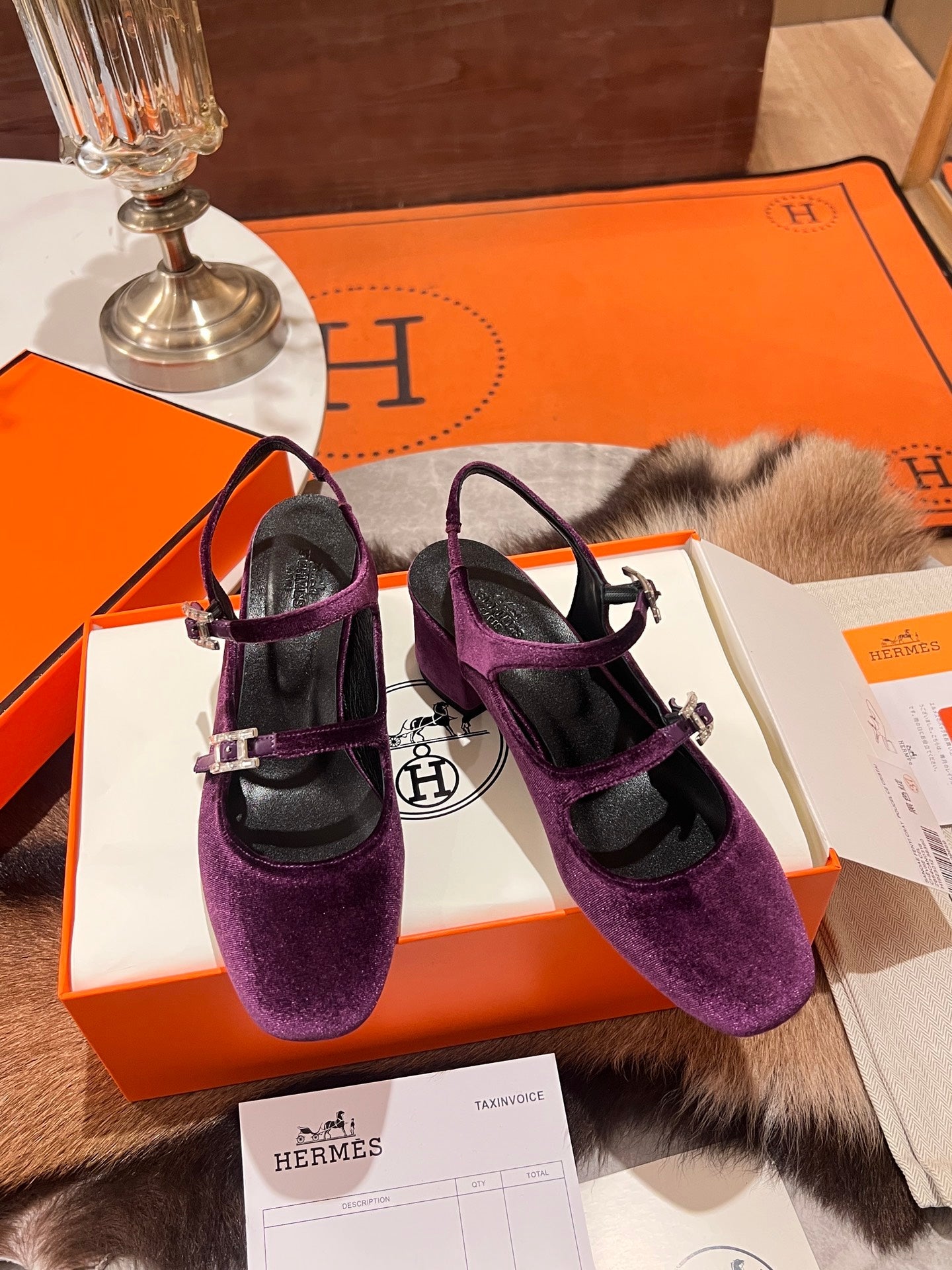 HM Jackie 50 Pump Purple Velvet 680228