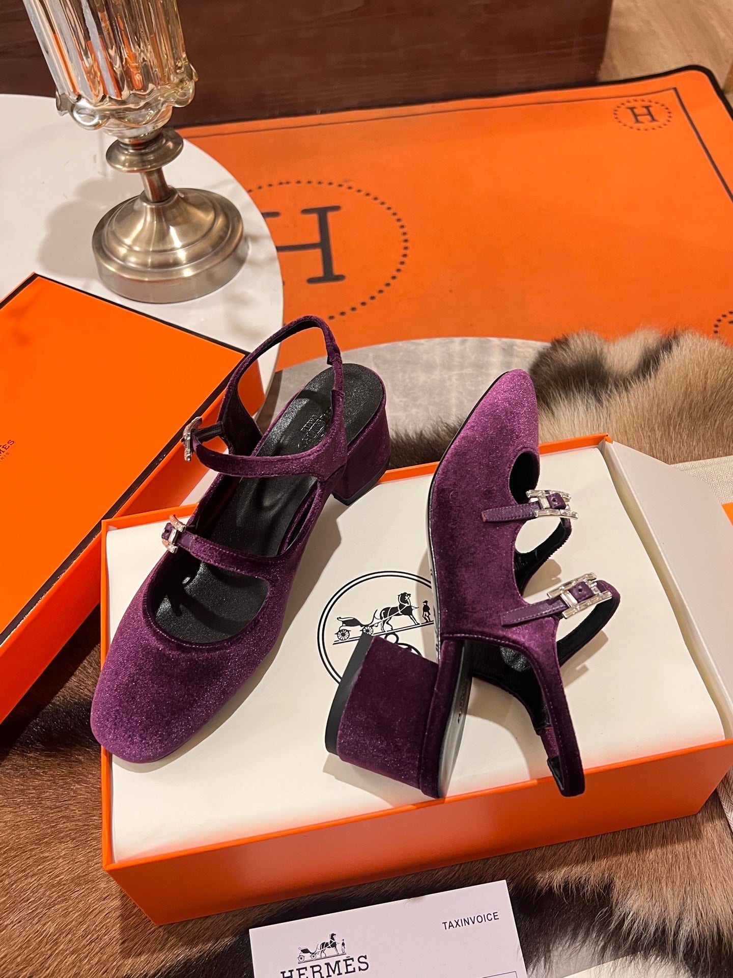 HM Jackie 50 Pump Purple Velvet 680228