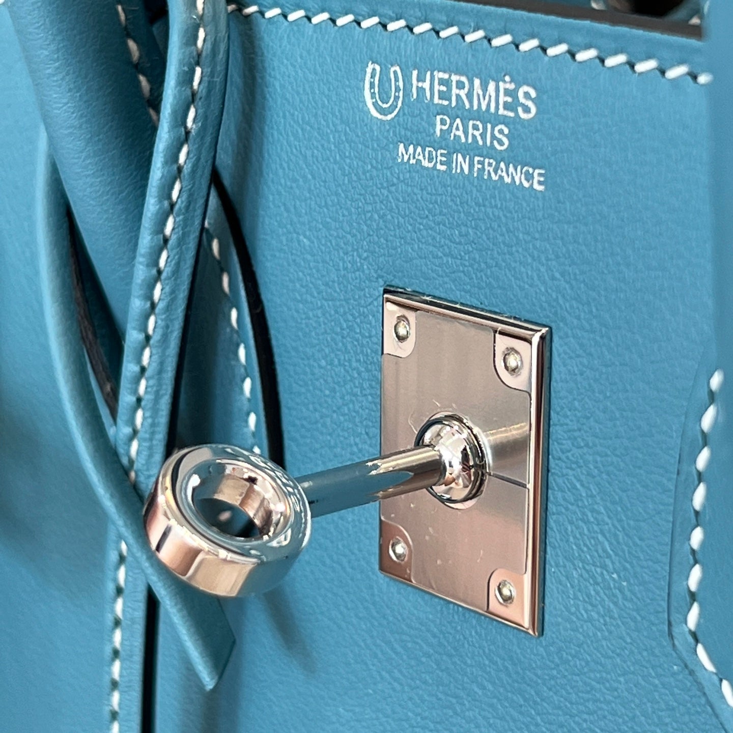 HM Birkin 𝟐𝟓 𝐒𝐰𝐢𝐟𝐭 Blue & Pearl Gray Cowhide  Grayiver Hardware (25day to produce) 270223