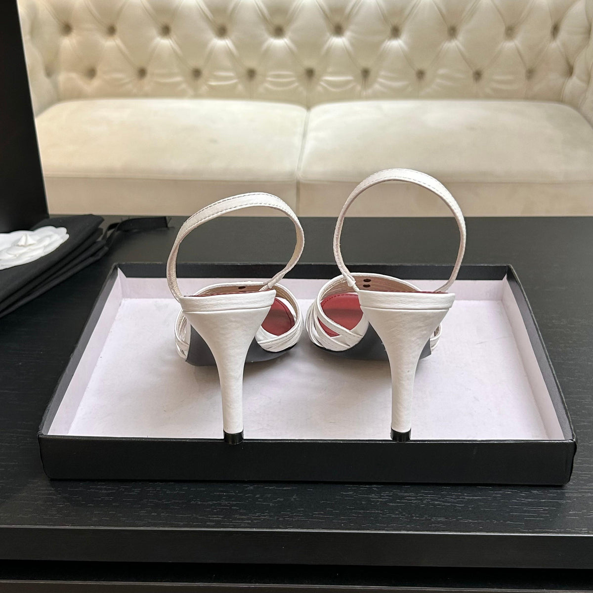 CC Métiers d’art 26s Sandal 6cm White Leather 847256