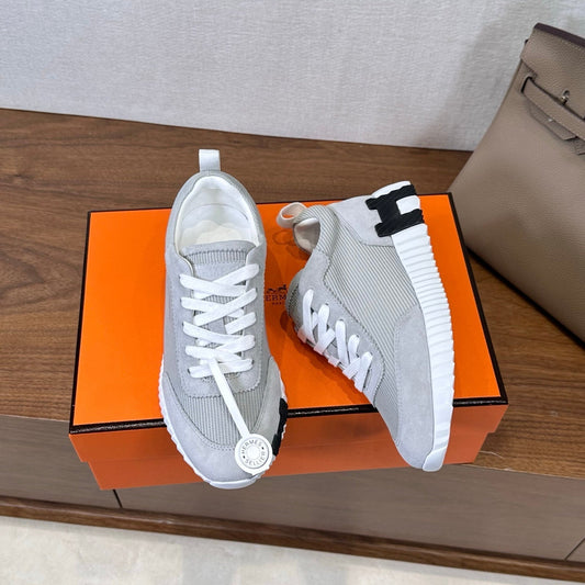 HM 26S Bouncing Sneaker In Grey Suede Mesh 543803