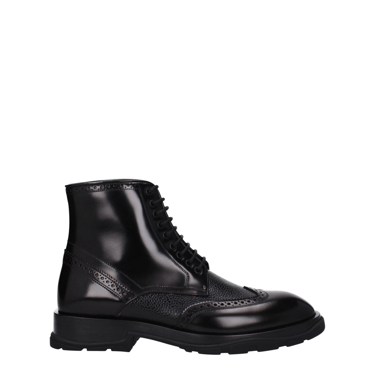 Alexander McQueen Ankle Boots Men Leather Black