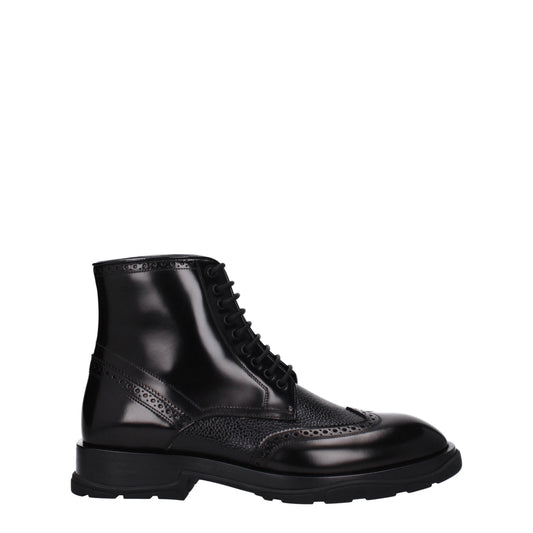 Alexander McQueen Ankle Boots Men Leather Black