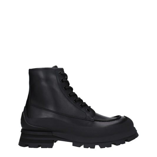 Alexander McQueen Ankle Boots Men Leather Black
