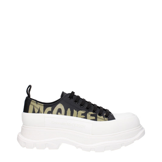 Alexander McQueen Sneakers Men Leather Black/Khaki