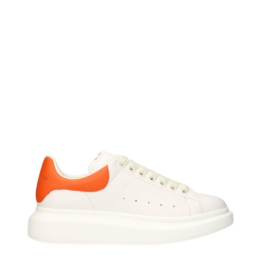 Alexander McQueen Sneakers Men Leather White/Orange
