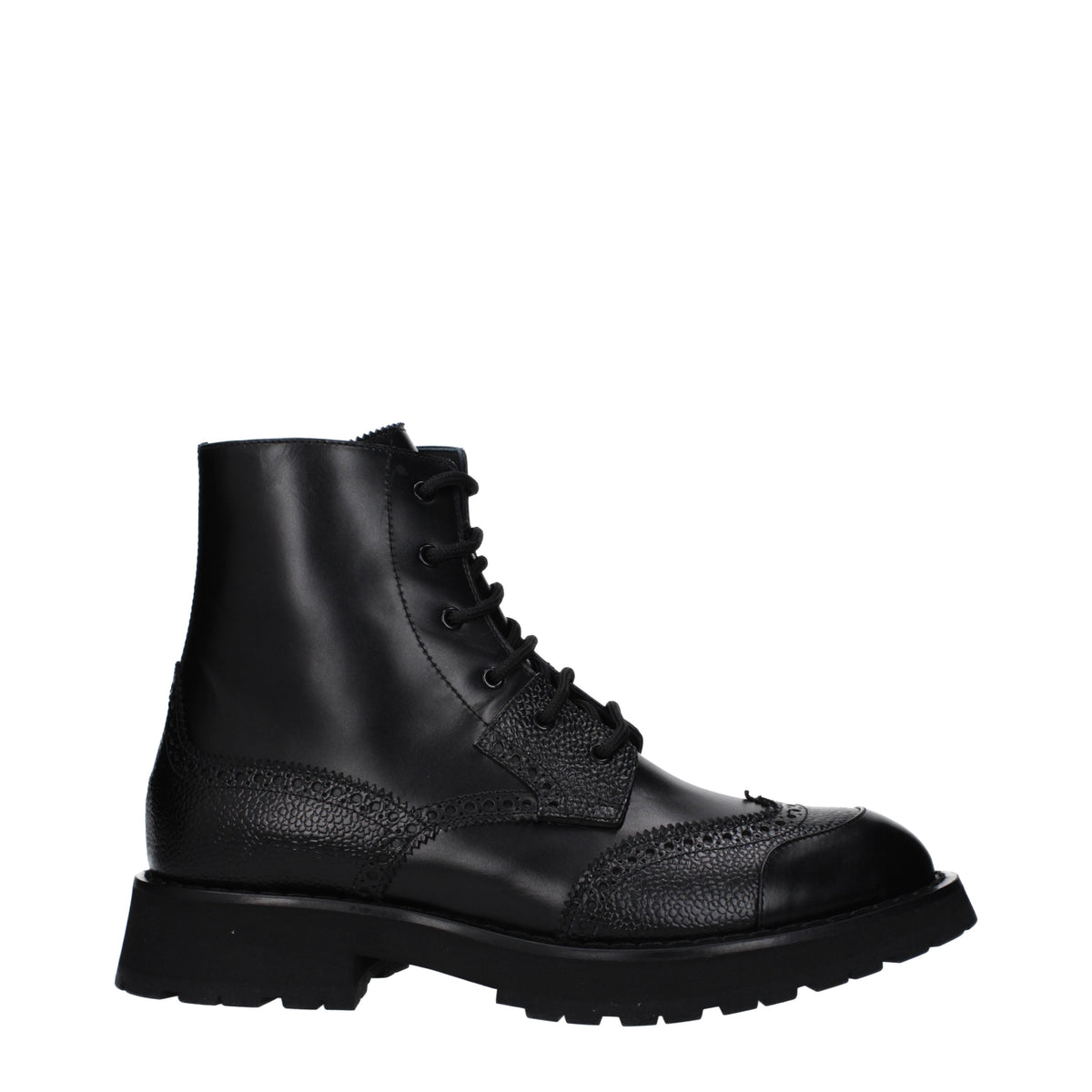 Alexander McQueen Ankle Boots Men Leather Black