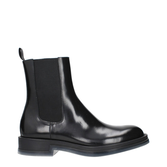 Alexander McQueen Ankle Boots Men Leather Black