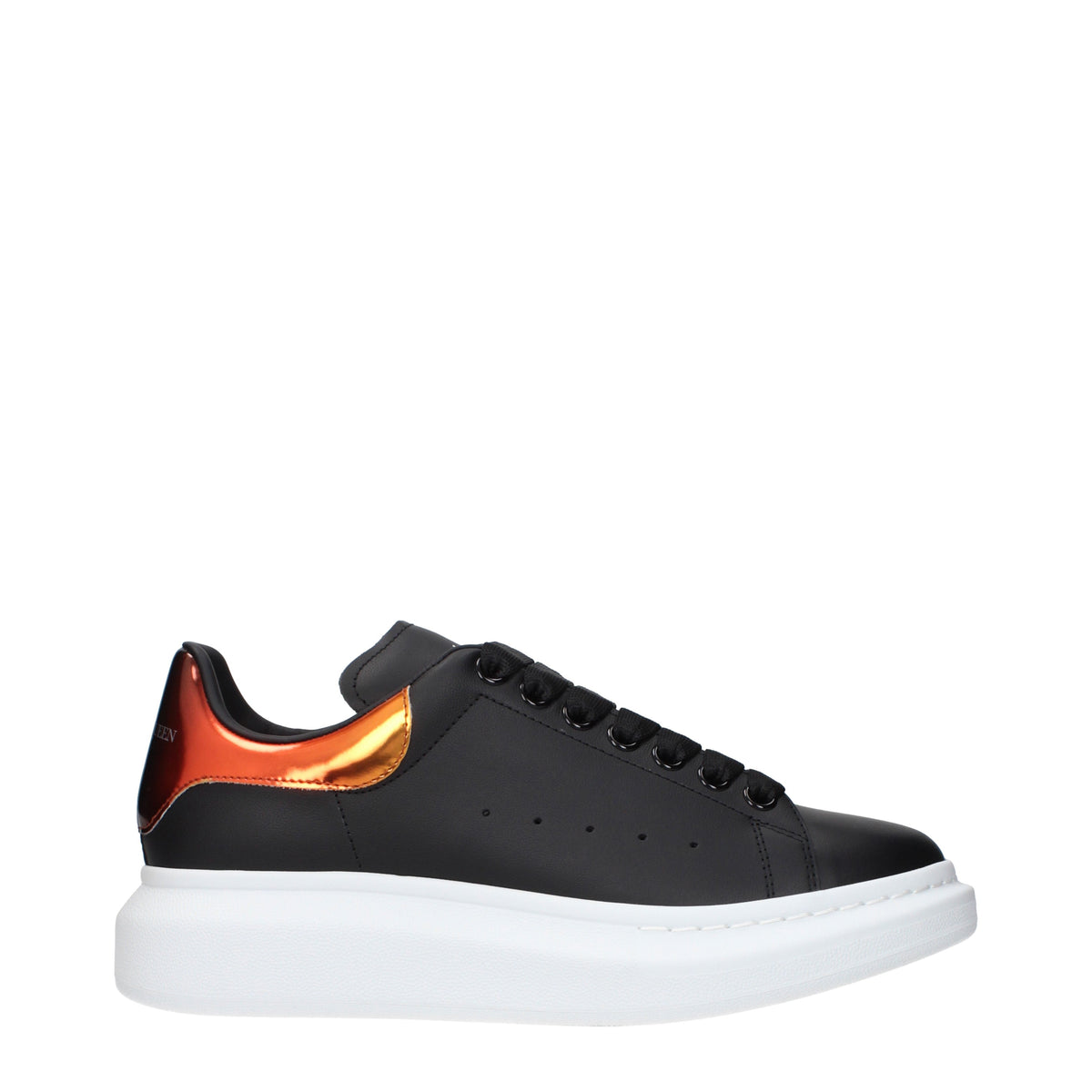 Alexander McQueen Sneakers Men Leather Black/Orange