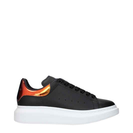 Alexander McQueen Sneakers Men Leather Black/Orange