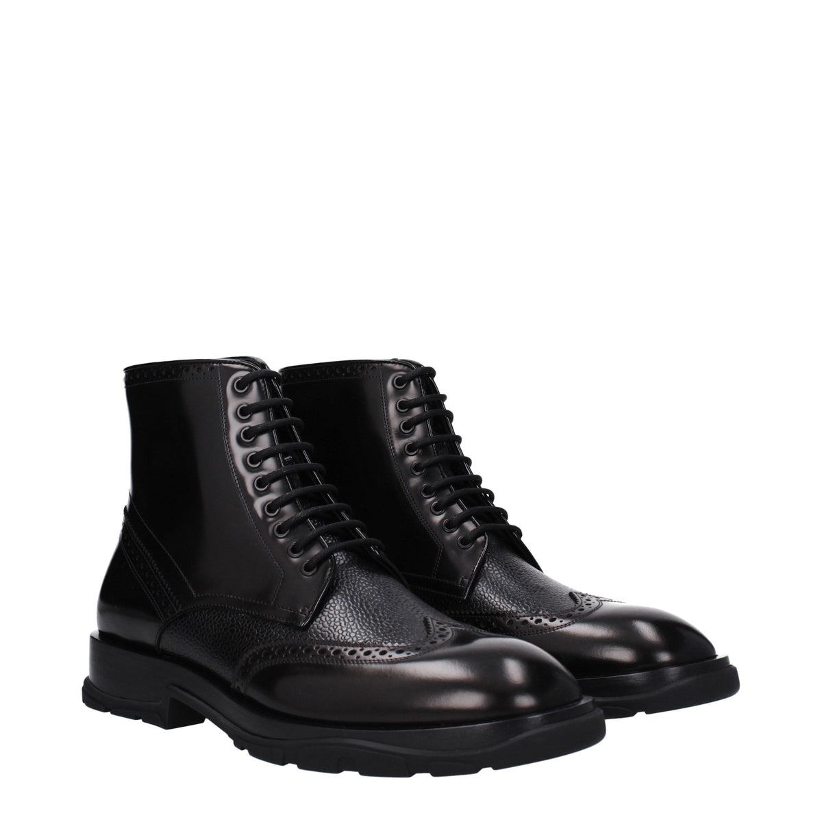 Alexander McQueen Ankle Boots Men Leather Black
