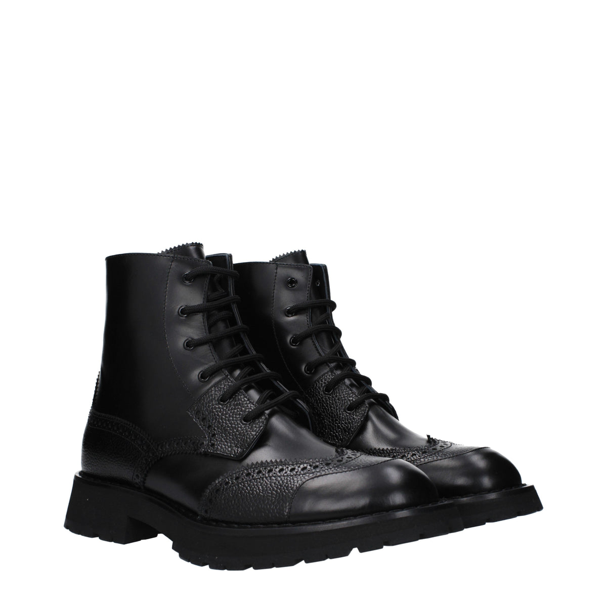 Alexander McQueen Ankle Boots Men Leather Black