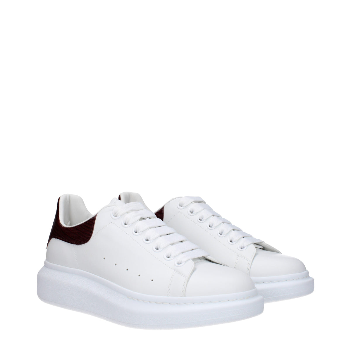Alexander McQueen Sneakers Men Leather White/Burgundy