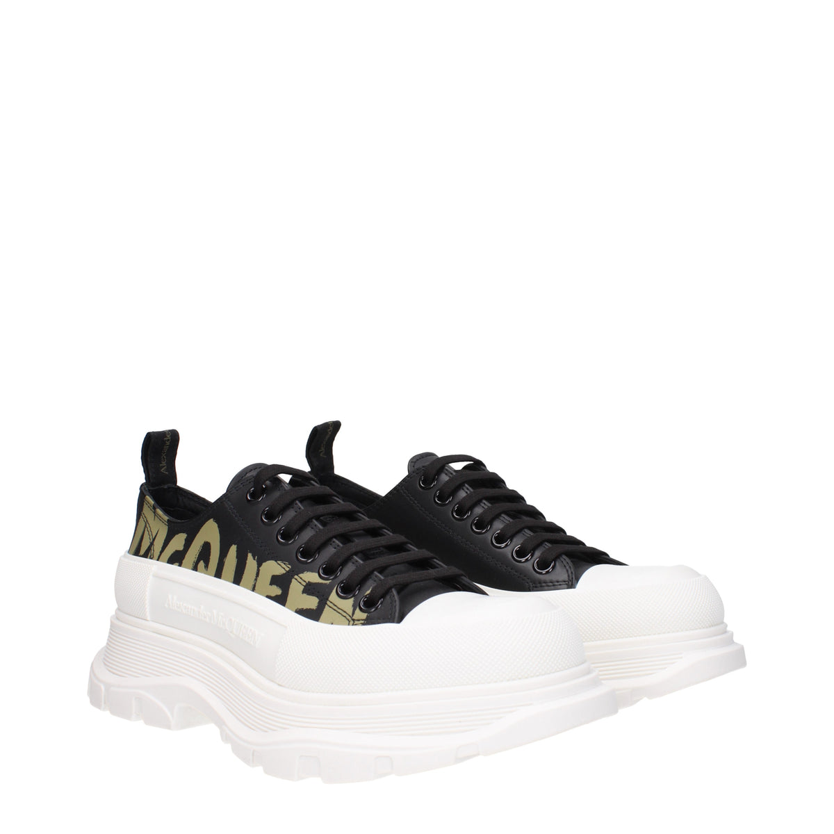 Alexander McQueen Sneakers Men Leather Black/Khaki