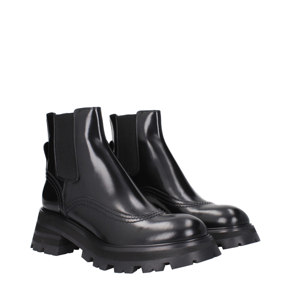 Alexander McQueen Ankle Boots Women Leather Black