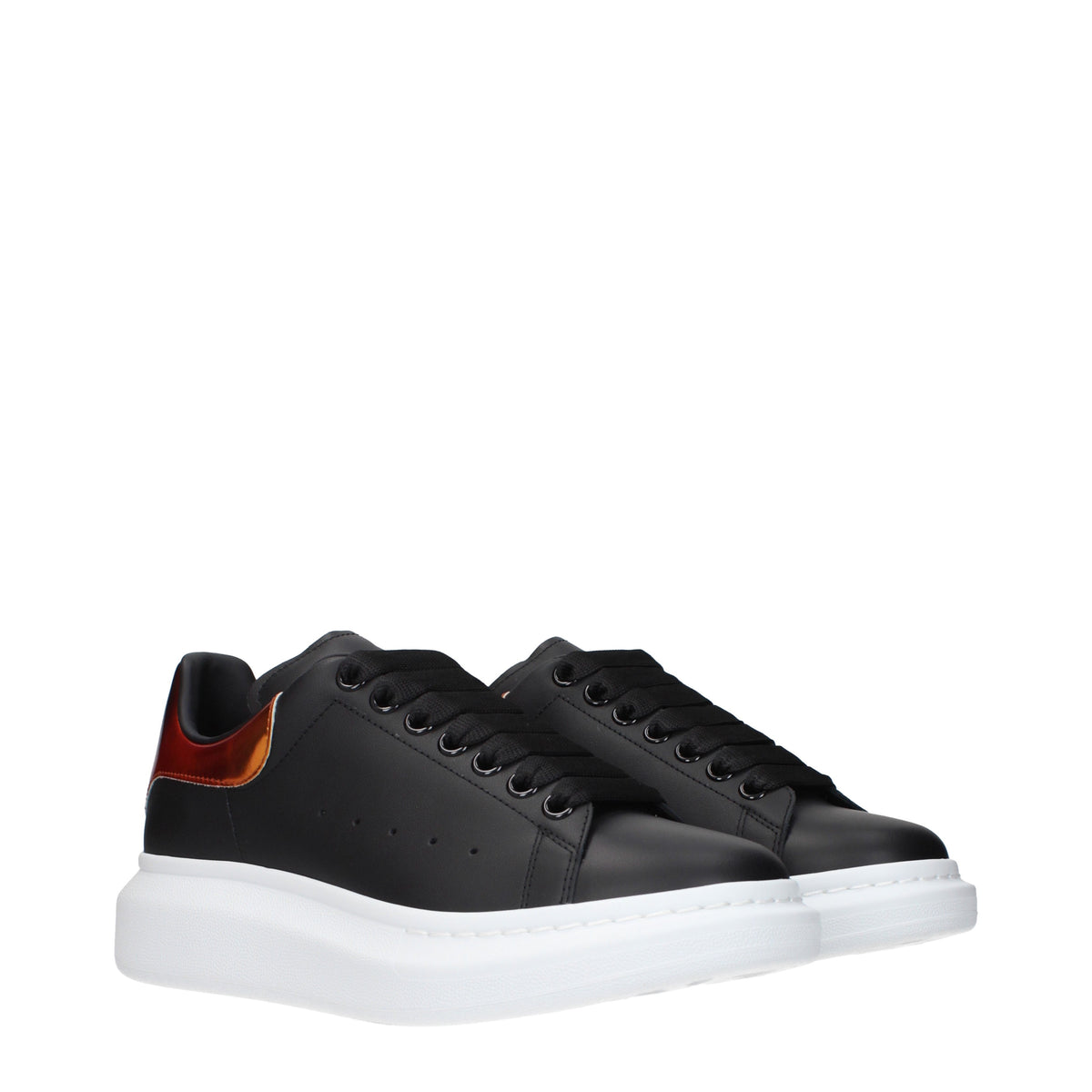 Alexander McQueen Sneakers Men Leather Black/Orange