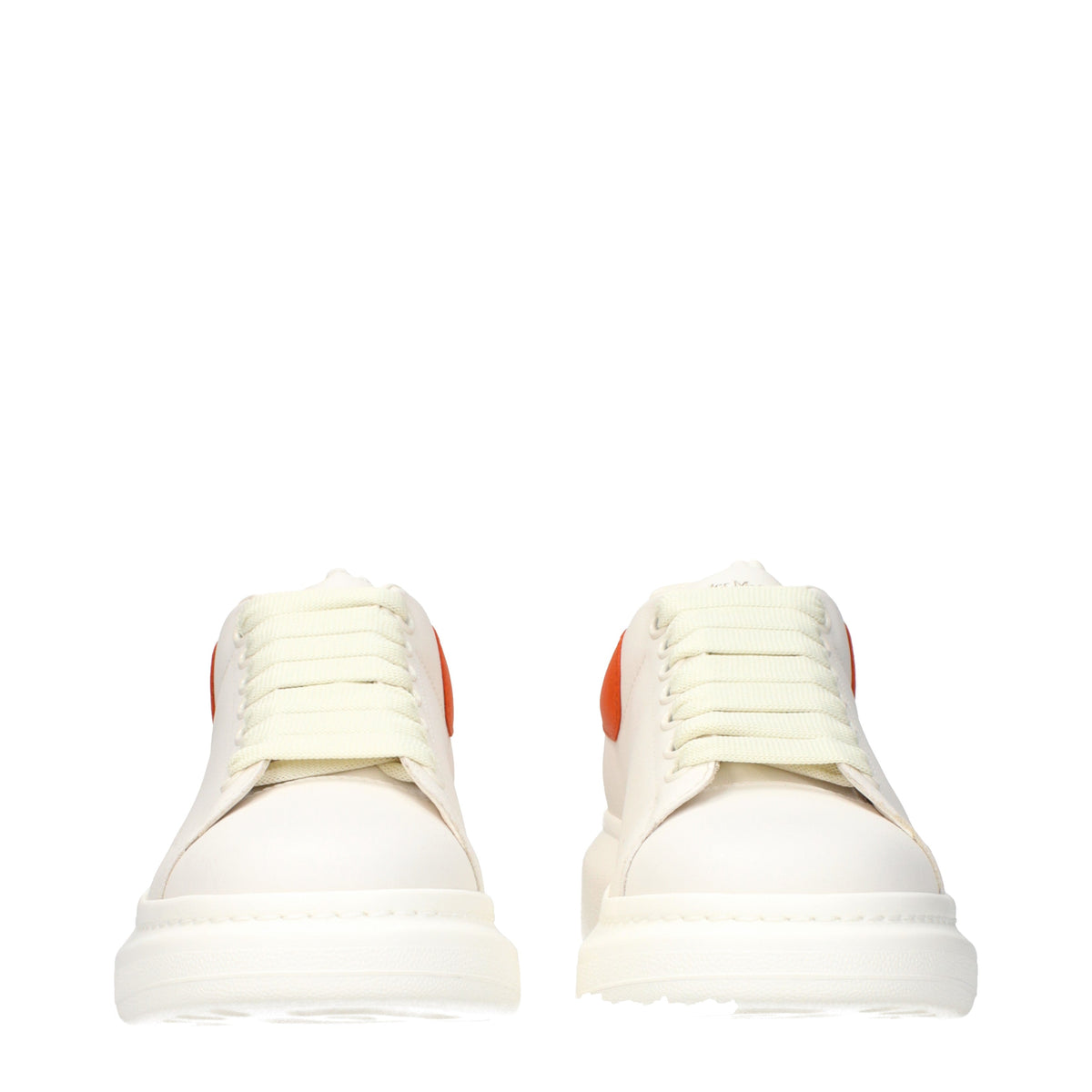 Alexander McQueen Sneakers Men Leather White/Orange