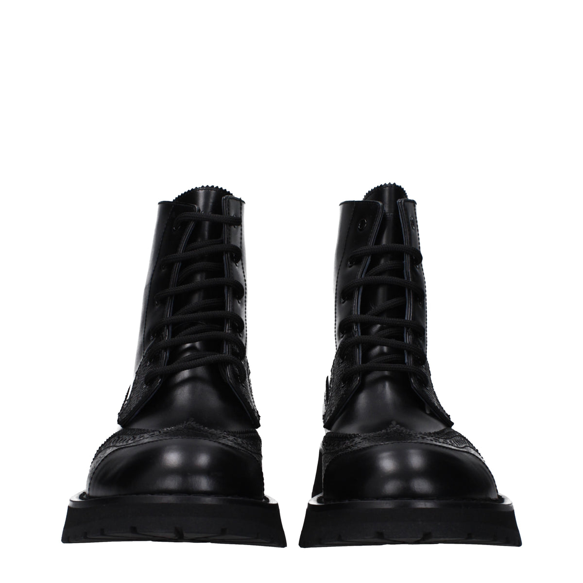 Alexander McQueen Ankle Boots Men Leather Black