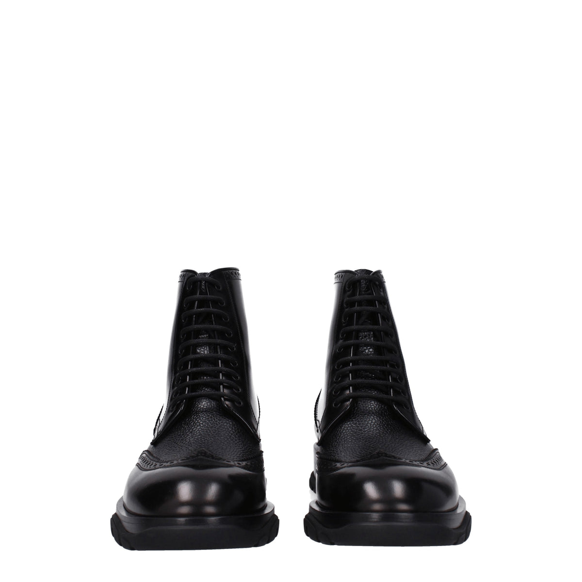 Alexander McQueen Ankle Boots Men Leather Black