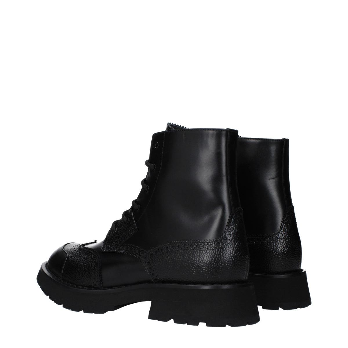 Alexander McQueen Ankle Boots Men Leather Black