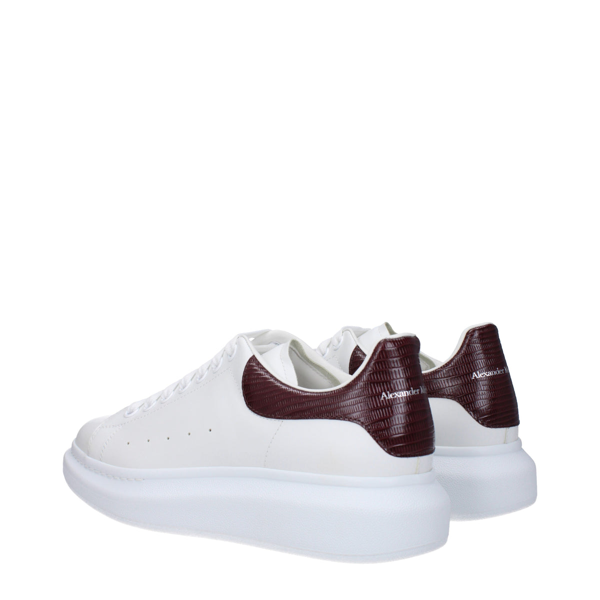 Alexander McQueen Sneakers Men Leather White/Burgundy
