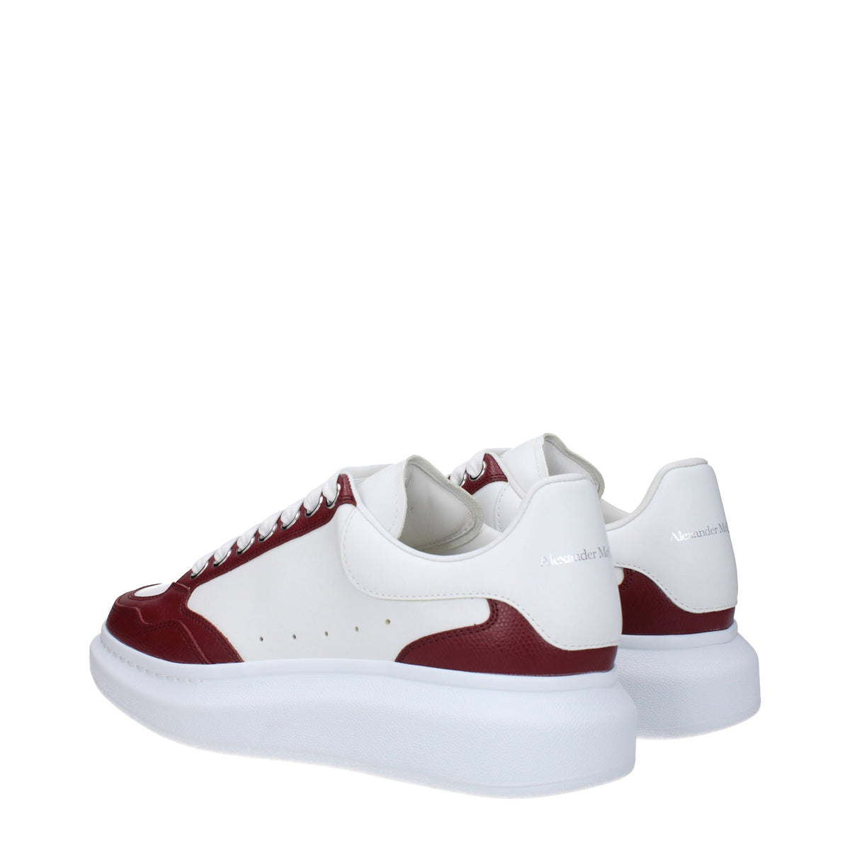 Alexander McQueen Sneakers Men Leather White/Burgundy