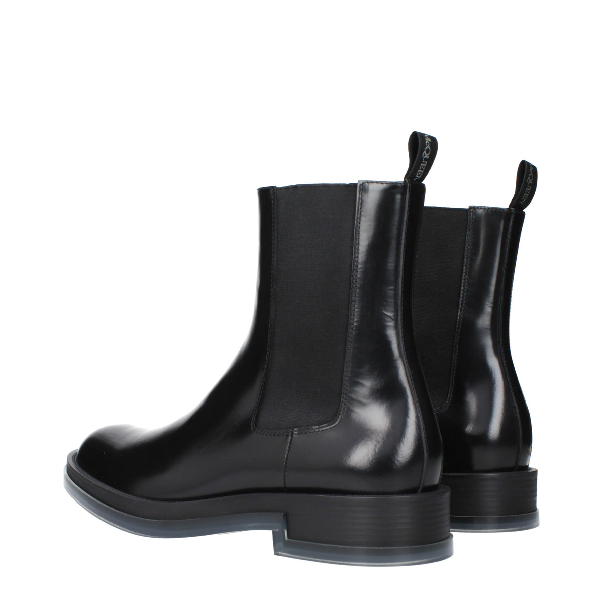 Alexander McQueen Ankle Boots Men Leather Black