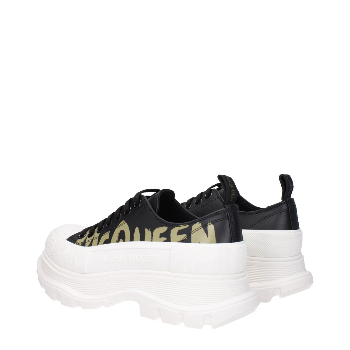 Alexander McQueen Sneakers Men Leather Black/Khaki