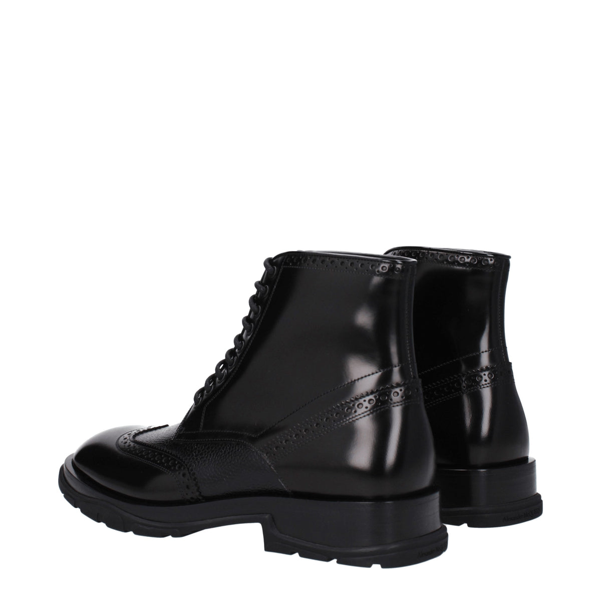 Alexander McQueen Ankle Boots Men Leather Black