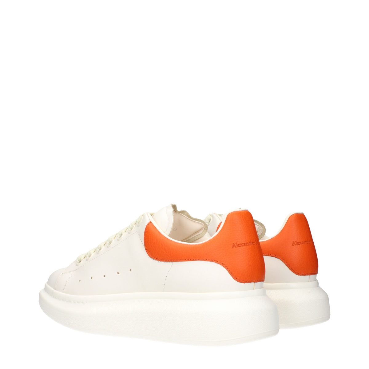 Alexander McQueen Sneakers Men Leather White/Orange