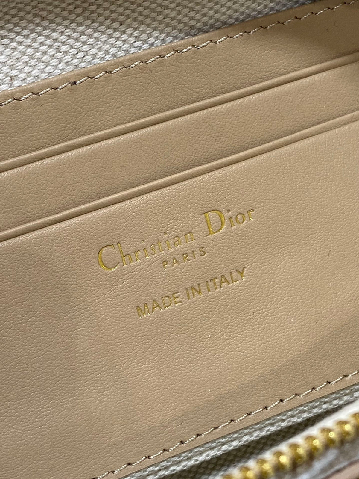 Dior 2026 Cigale Bag 26cm Beige Raffia-effect Check Fabric 272905
