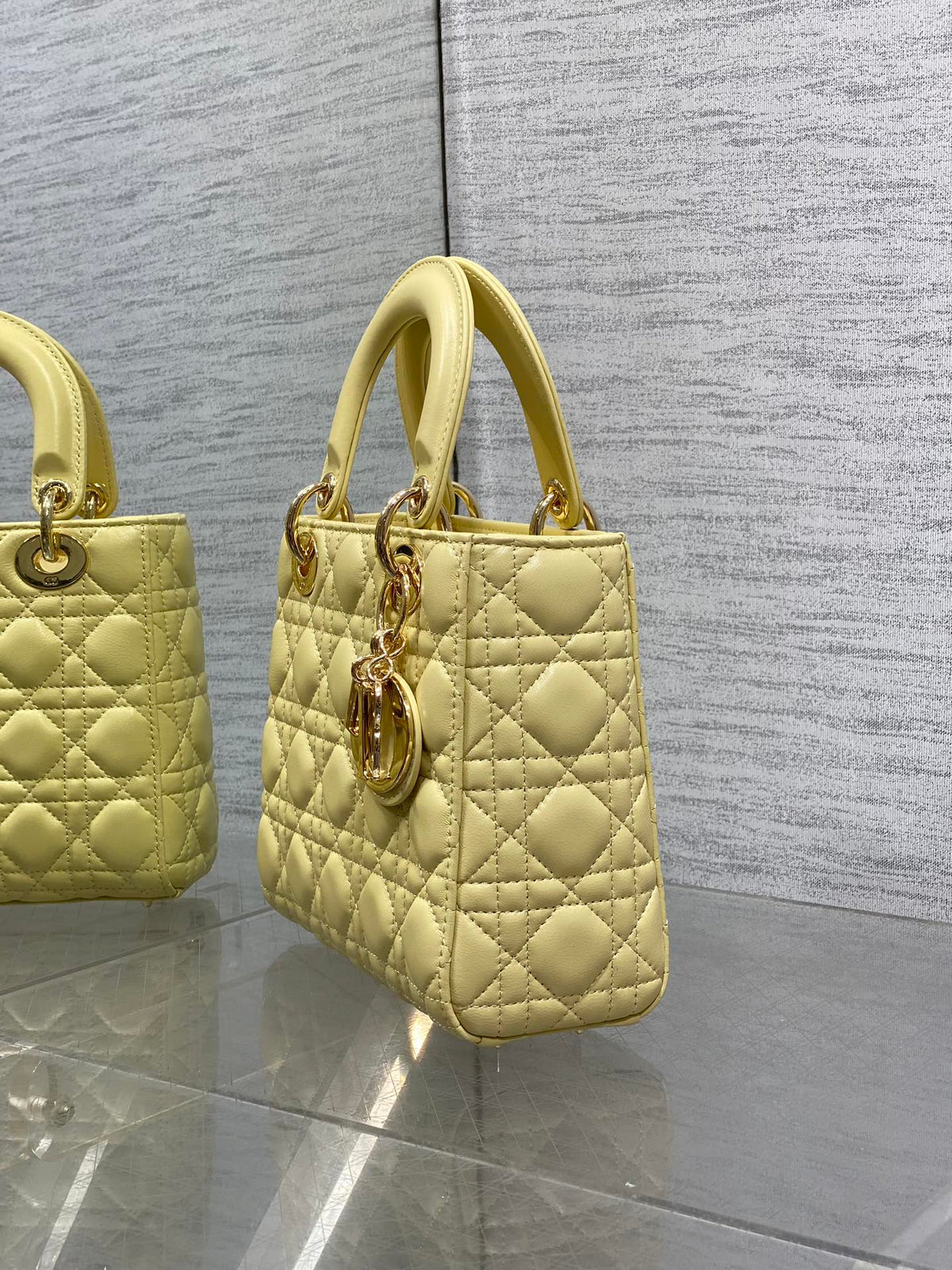 Dior 2026 Mini Lady Dior Bag Yellow Lambskin 270903