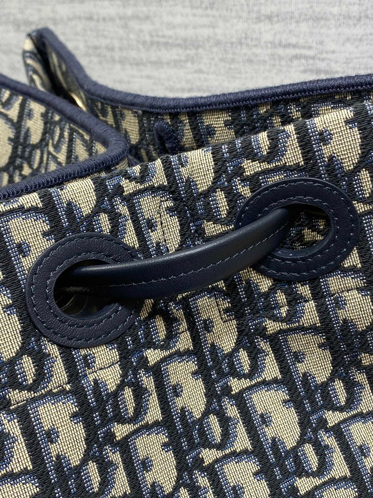 Dior 2026 Small Shopping Bag Blue Beige Canvas Leather 284287