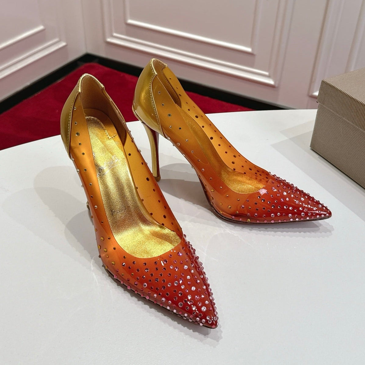 Christian Louboutin 2026 Miss Z Degrastrass Ombré Pumps 100mm Effect PVC Lambskin 780425