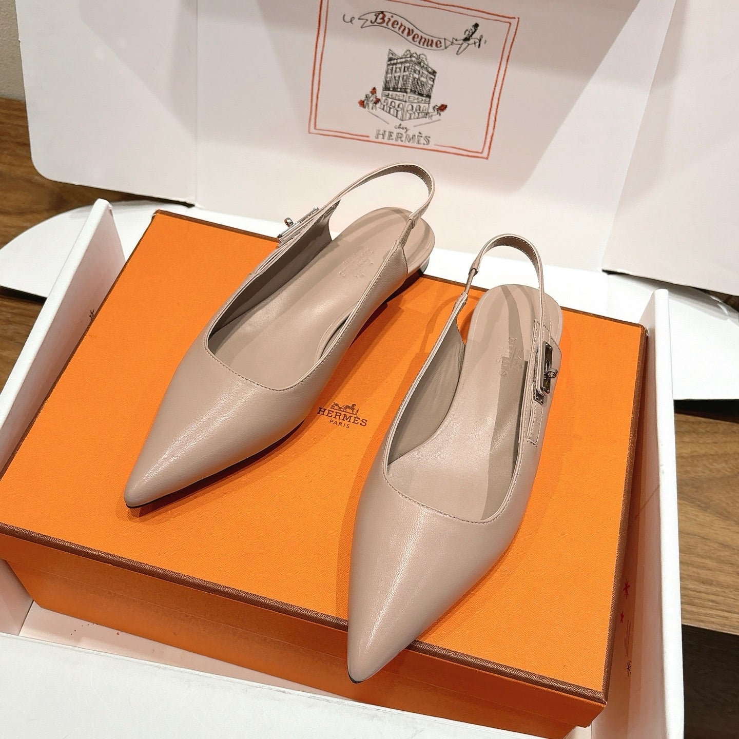 HM Lover Pump 40mm Beige Galet Calfskin 429022