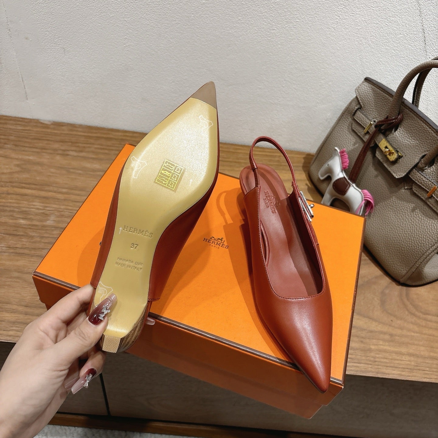 HM Lover Pump 40mm Brown Calfskin 429020