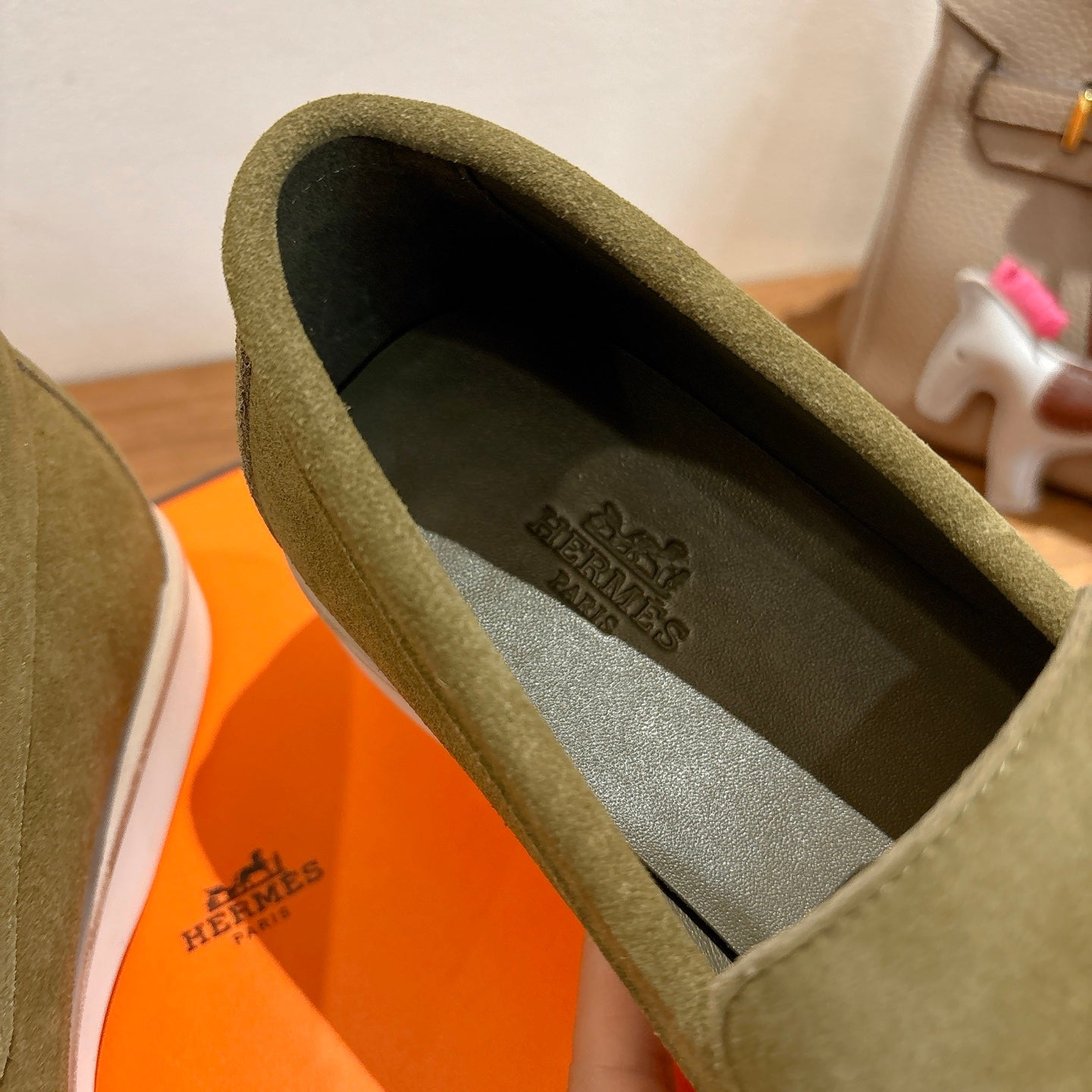 HM Impact Loafers Olive Green Suede 526169