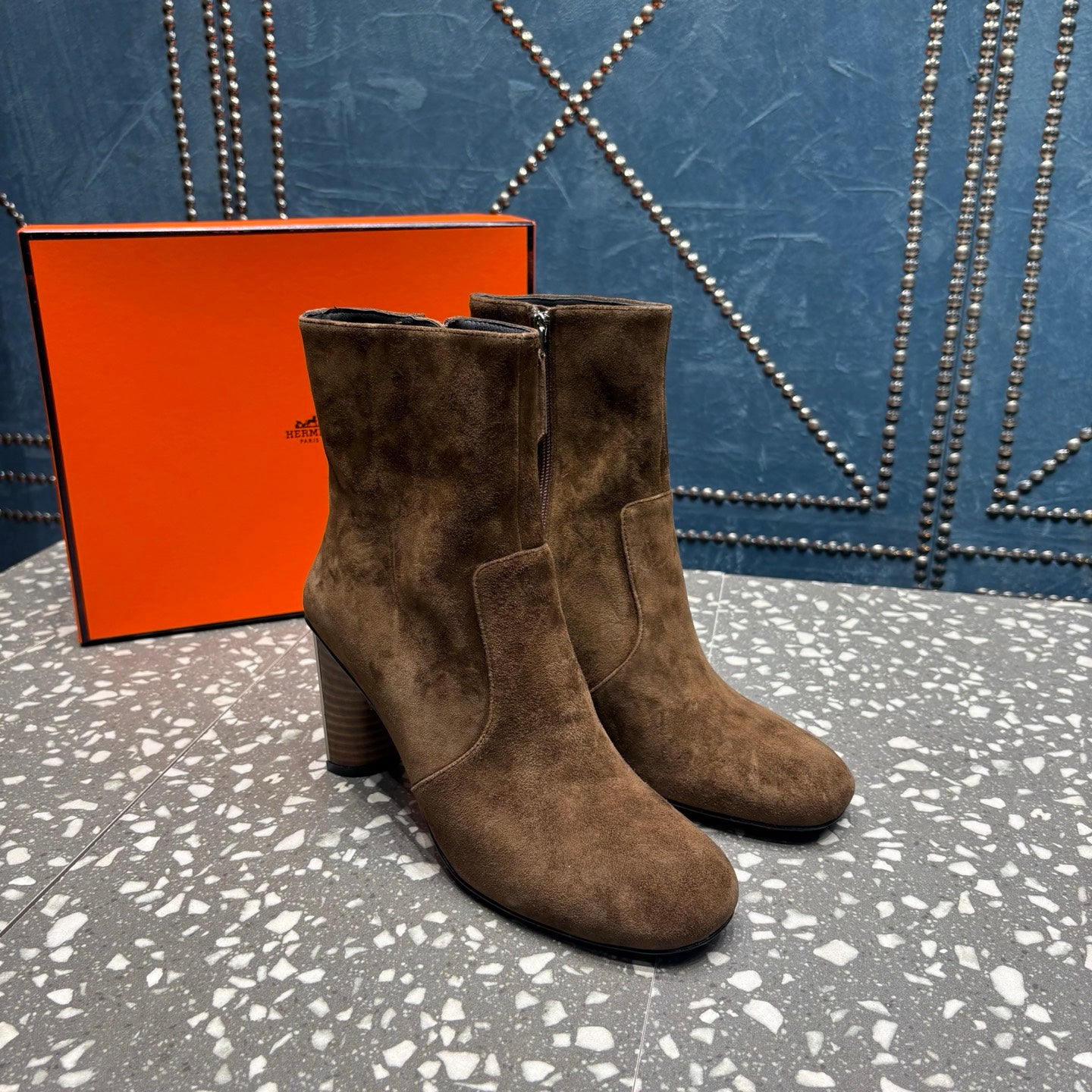 HM Lisa Ankle Boots 80mm Brown Suede 531559