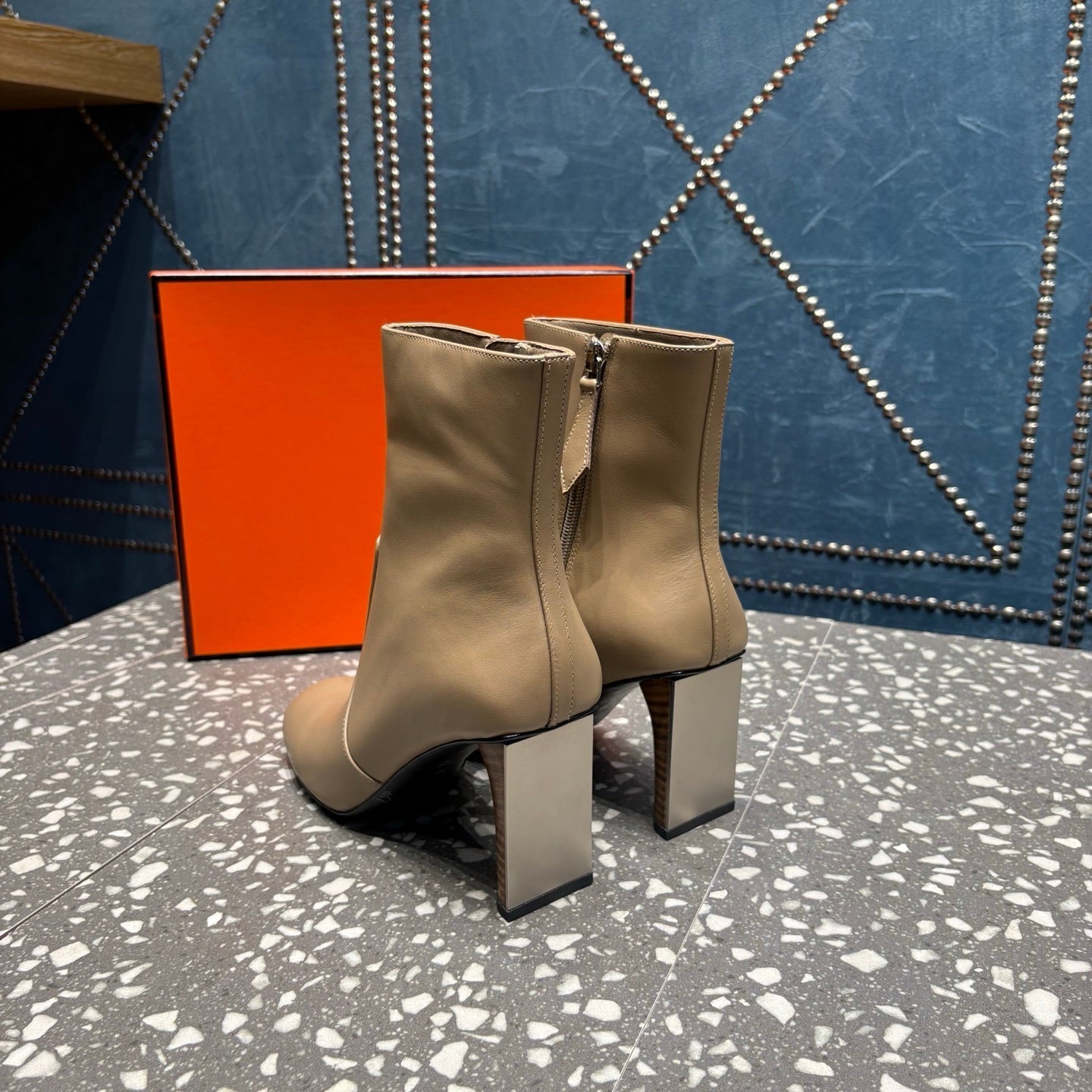 HM Lisa Ankle Boots 80mm Pale Tan Cowhide 531564