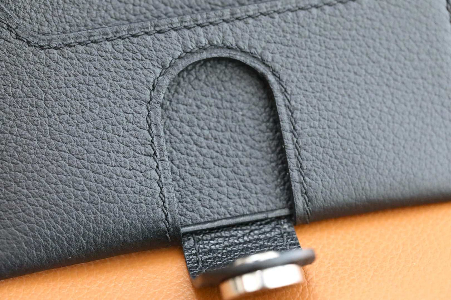 HM R.M.SCard Holder Black Togo Leather 284476