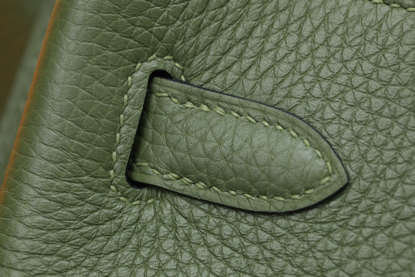 HM So Kelly Shoulder Bag 22cm Green Cowhide 284529