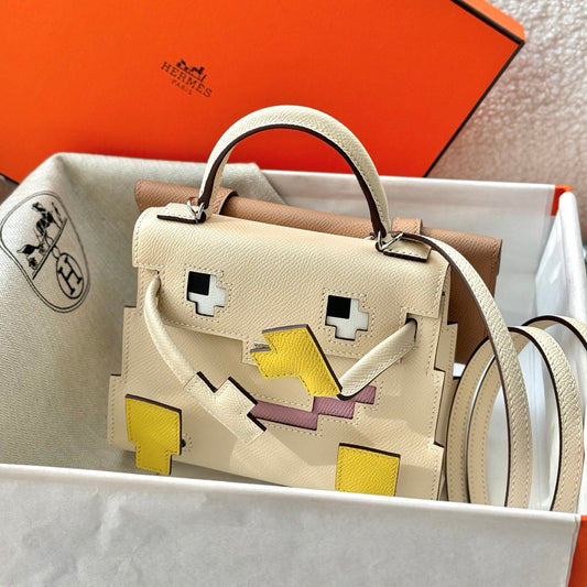 HM Kelly Doll Bag 18cm Light Beige EpsomLeather 284572