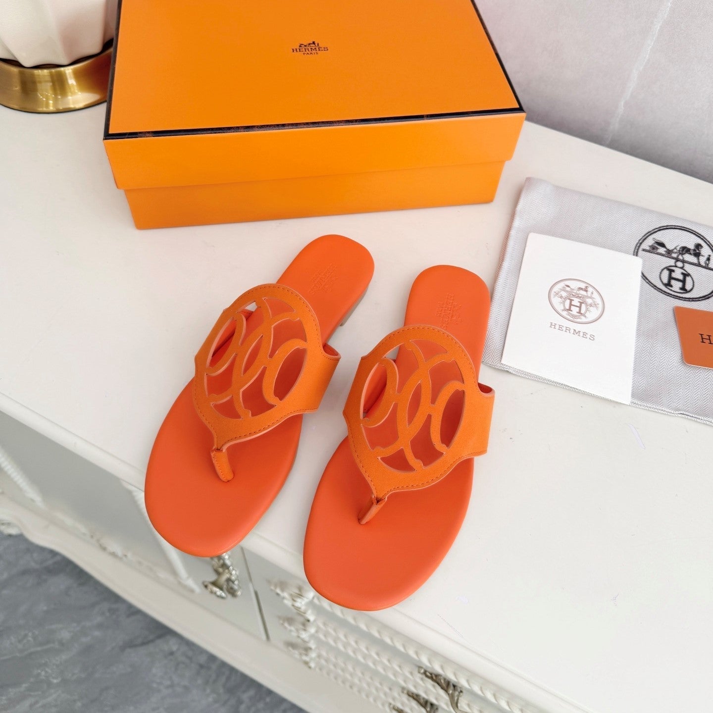 HM Mage Sandal Orange Lambskin 605908